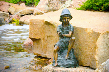 Brass Fishing Boy Spitter by Aquascape