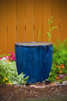 Green/Lt. Blue/Blue Vertical Grooved Ceramic Pot by Aquascape | Aquascape