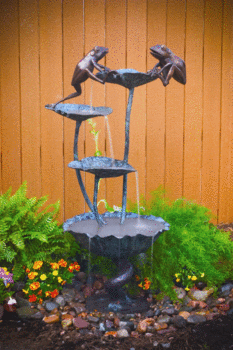 Aquascape Pond Fountain -  Two Frogs on Lotus 