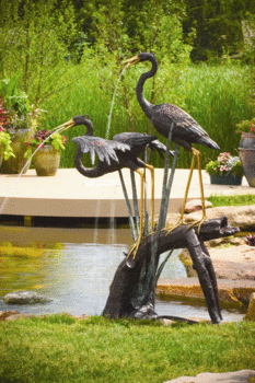 Two Large Herons on a Log Spitter by Aquascape | ARCHIVE