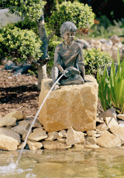 Aquascape Pond Spitter -  Boy Sitting with Duck