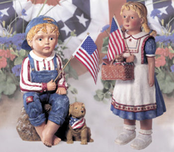 Patriotic Boy and Girl Statuary | Statuary