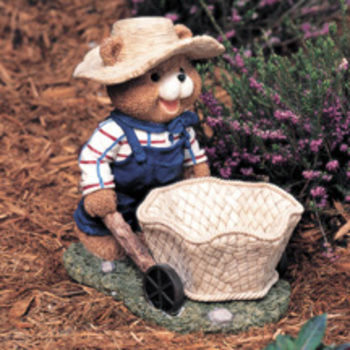 Bear with Wheelbarrow Planter | Statuary