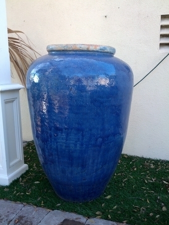 Blue Ceramic Urn by Pro Ponds West | Fountains