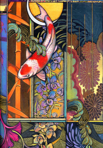 Koi Art Print - Kohaku Autumn