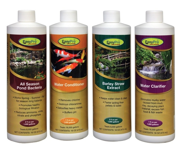 All-In-One Pond Water Treatments - Four 16 Oz Containers | Water Clarifiers