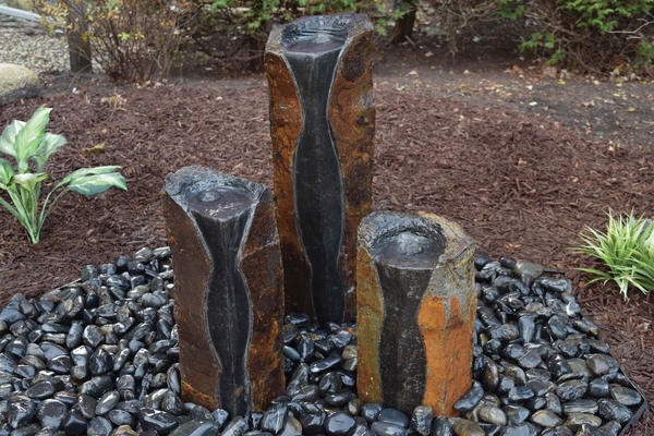 3 Modern Basalt Column Set | Stone Fountains