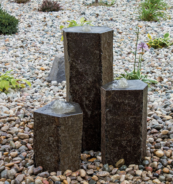 Semi-Polished 3 Basalt Fountain Kit by Blue Thumb | Basalt/Stone Fountains