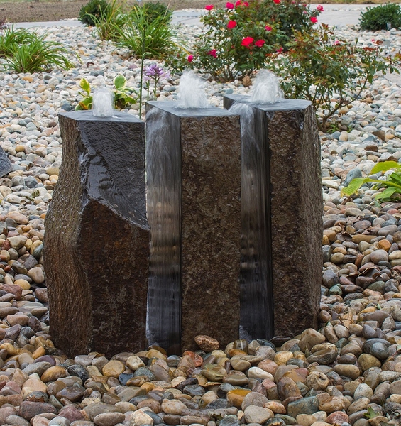 Triple Split Basalt Fountain Kit by Blue Thumb | Stone Fountains