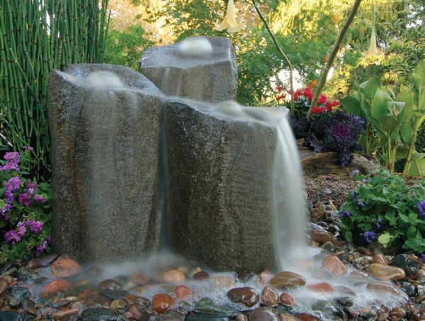 Triple Column Fountain Kit  - GFRC Faux Rock | Column Fountains