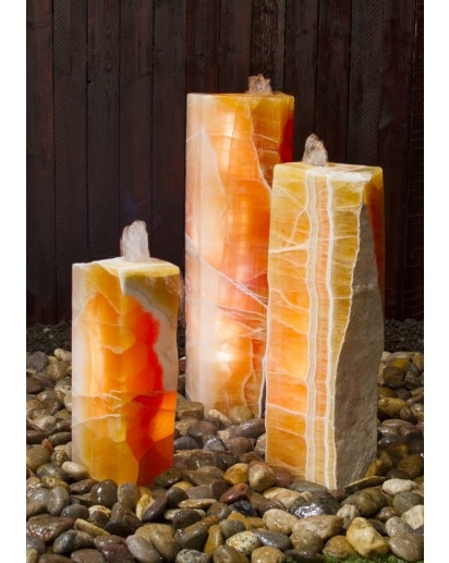 Triple Sunrise Onyx Fountain Kit | Travertine Fountains