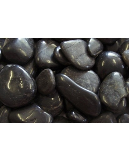 Polished Black Pebbles - 40 lb Bag | Blue Thumb Fountains
