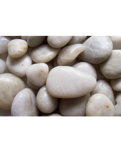 Polished White Pebbles - 40 lb Bag | Blue Thumb Fountains