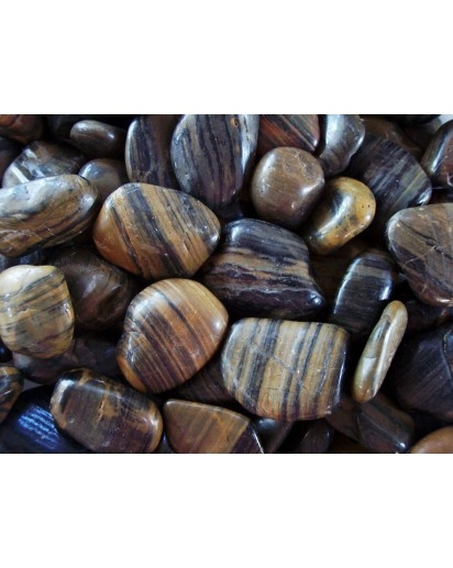 Polished Striped Pebbles - 40 lb Bag | Blue Thumb Fountains