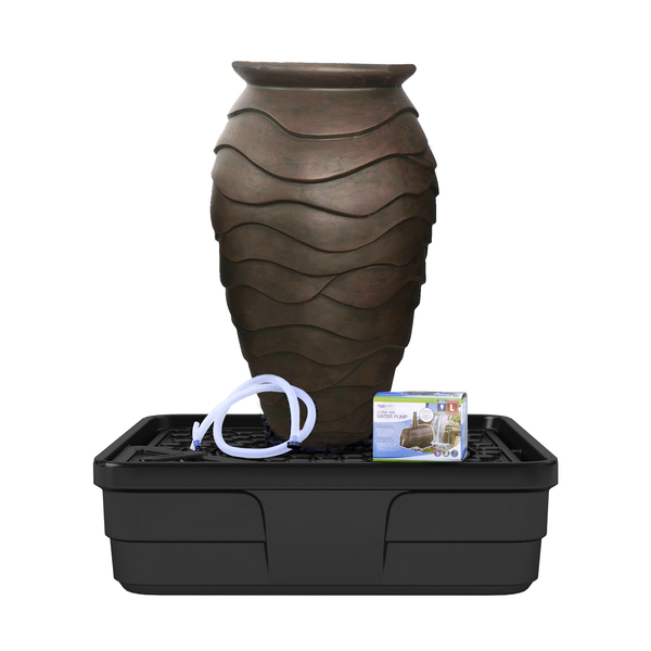 Medium Scalloped Urn Fountain Kit | Fiberglass Stone Composite