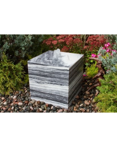 White Gray Cube Fountain Kit | Cube and Sphere Fountains