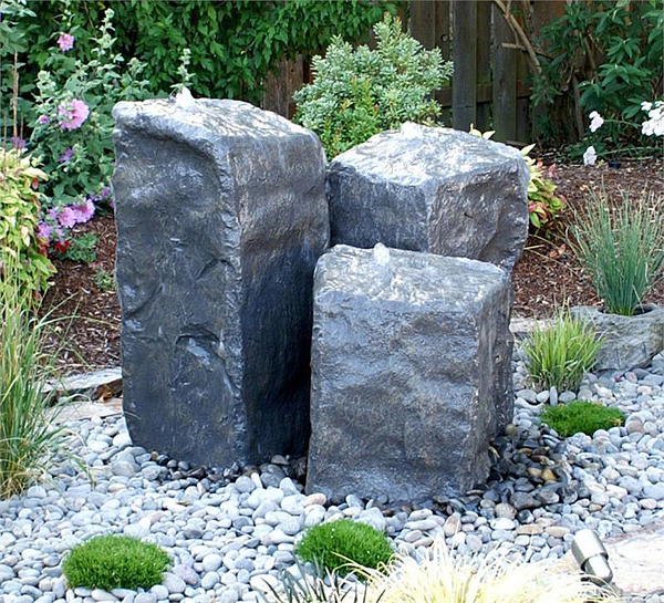 Watershed Triple Complete Fountain Kit - GFRC Faux Rock | Faux Rock Bubblers