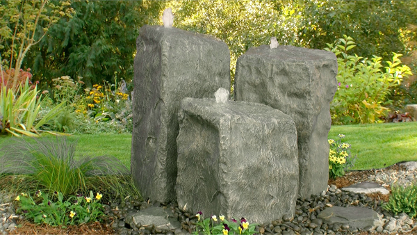 Watershed Triple Complete Fountain Kit - GFRC Faux Rock | Faux Rock Bubblers