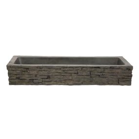 Straight Stacked Slate Wall Toppers | Fiberglass Stone Composite