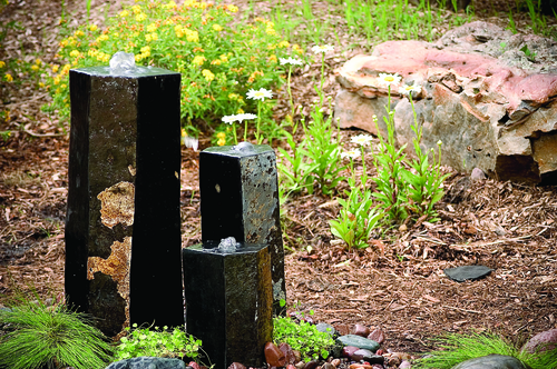 3 Semi-Polished Stone Basalt Columns by Aquascape | ARCHIVE