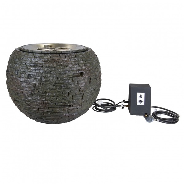 Fire and Water Stacked Slate Sphere - Medium | Fire Fountains