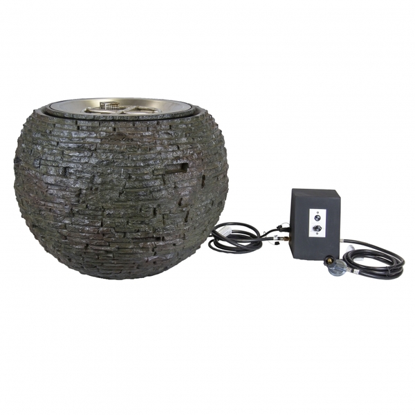 Fire and Water Stacked Slate Sphere  Medium | Fire Fountains