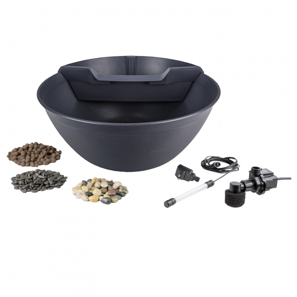 AquaGarden Mini Pond Kit  Steel Gray | Aquatic Patio Ponds