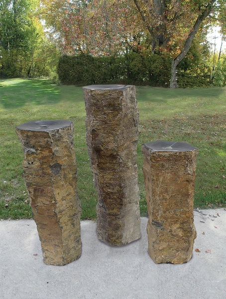 Large Polished Top Basalt Fountain-  3 Piece Set | Basalt Fountains