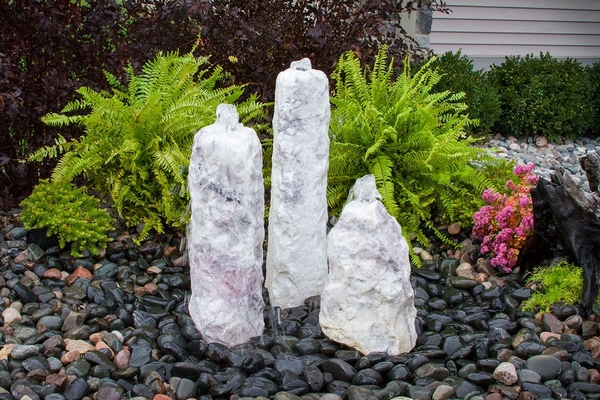 Lilac Chiseled Fountain - Triple Kit | Basalt/Stone Fountains