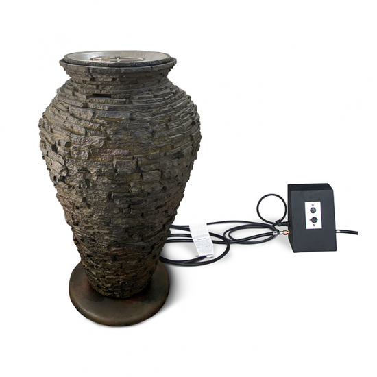 Fire and Water Stacked Slate Urn | Fire Fountains