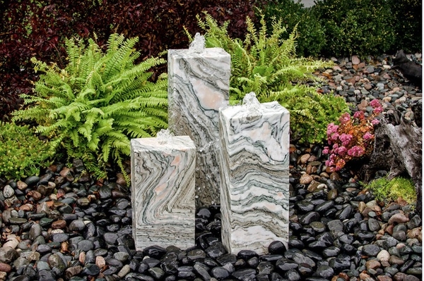 Pink Marble Fountain - 4 Sides Smooth - Extra Tall Fountain Kit | Basalt/Stone Fountains