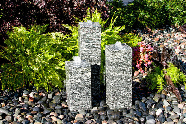 Smooth Speckled Granite Triple Kit | Column Fountains