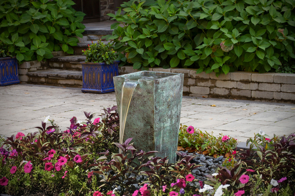 Single Tapered Square Urn Kit | Metal and Brass Fountains