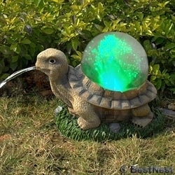 Beckett Pond Statuary | Solar Fiber Optic Turtle