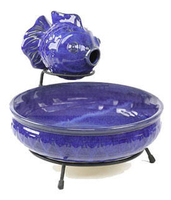 Image Solar Fish Fountain - Glazed Blue (#1461)