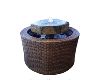 Image Round Birdbath Basalt Fountain